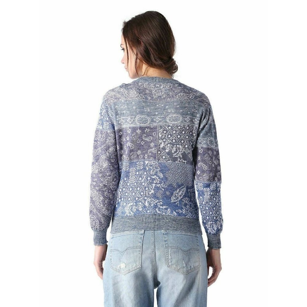 DIESEL Women's Blue M-bandana Sweater Size XS M L $178 DL9 - Picture 3 of 12